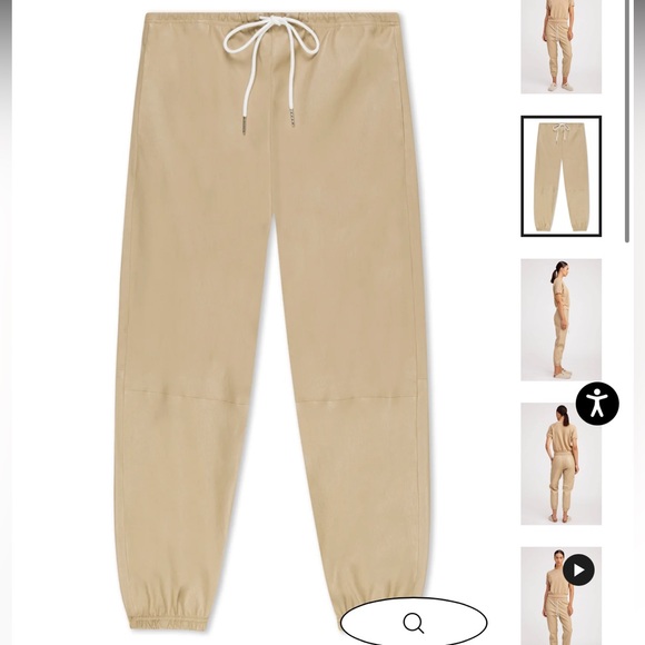 SPRWMN TRAVERTINE LEATHER DRAWSTRING SWEATPANTS - Picture 2 of 6